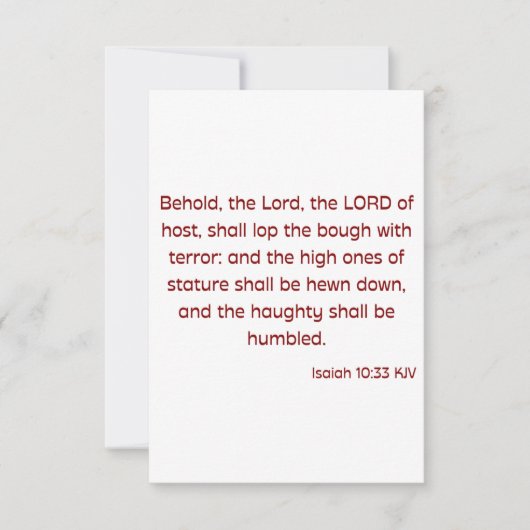 Isaiah 10:33 KJV Bijbelverse platte groet Kaart (Voorkant)