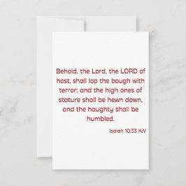 Isaiah 10:33 KJV Bijbelverse platte groet Kaart