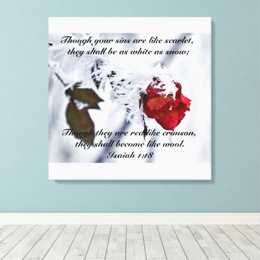 Isaiah 1:18 Bijbel Verse Wrapped Canvas (Insitu (Houten vloer))
