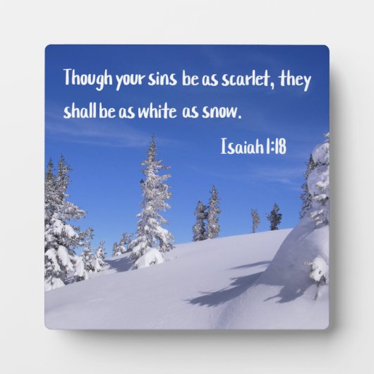 Isaiah 1:18 Hoewel je zonden net zo sjaal zijn Fotoplaat (Voorkant)