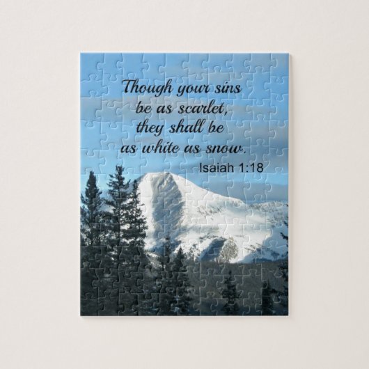 Isaiah 1:18 Hoewel je zonden net zo sjaal zijn... Legpuzzel (Verticaal)
