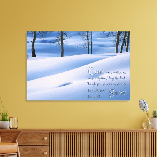 Isaiah 1:18 Inspirerend Canvas Afdruk (Insitu (Woonkamer))