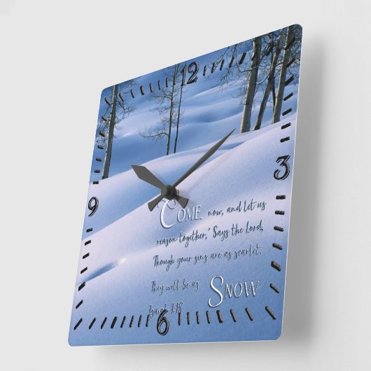 Isaiah 1:18 Inspirerend Vierkante Klok (Hoek)