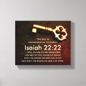 Isaiah 22:22 Sleutel van het Huis van David Bible  Canvas Afdruk (Voorkant)