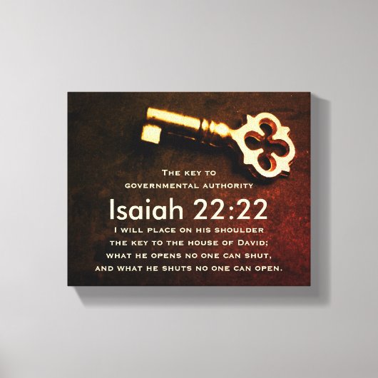 Isaiah 22:22 Sleutel van het Huis van David Bible  Canvas Afdruk (Voorkant)