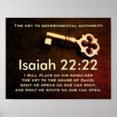 Isaiah 22:22 Sleutel van het Huis van David Bible  Poster (Voorkant)