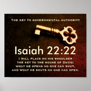 Isaiah 22:22 Sleutel van het Huis van David Bible  Poster