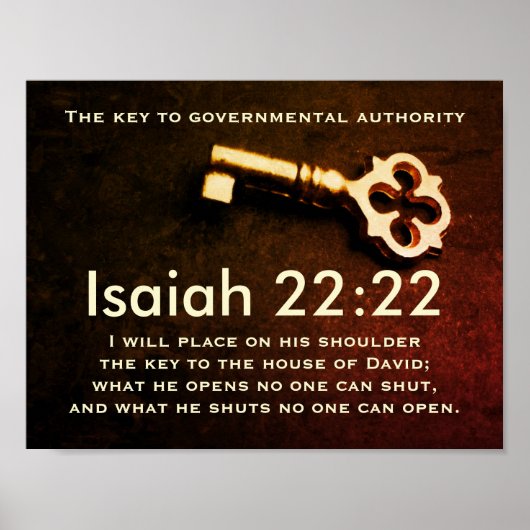 Isaiah 22:22 Sleutel van het Huis van David Bible  Poster (Voorkant)