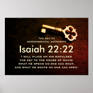 Isaiah 22:22 Sleutel van het Huis van David Bible  Poster