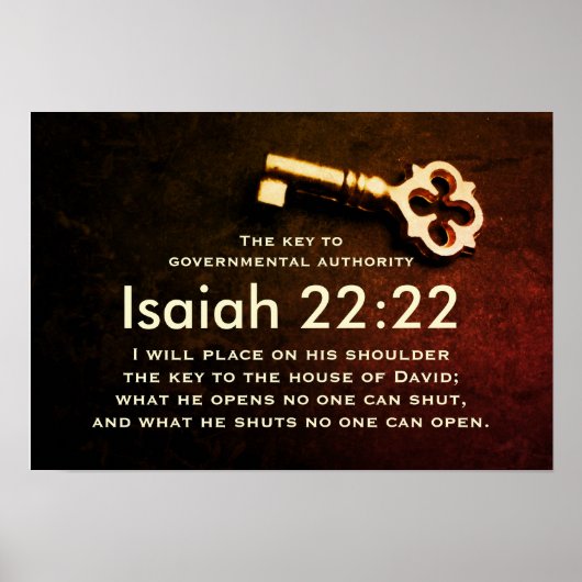 Isaiah 22:22 Sleutel van het Huis van David Bible  Poster (Voorkant)