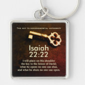 Isaiah 22:22 Sleutel van het Huis van David Bible Sleutelhanger (Voorkant)