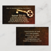 Isaiah 22:22 Sleutel van het Huis van David Bible  Visitekaartje (Voorkant / Achterkant)