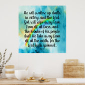 Isaiah 25:8 poster (Keuken)