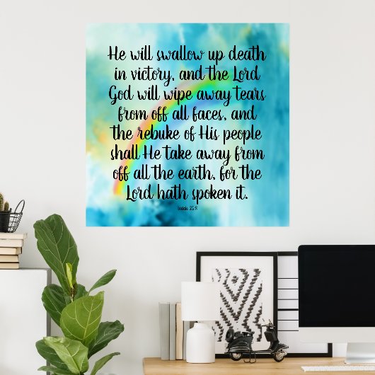 Isaiah 25:8 poster (Thuiskantoor)