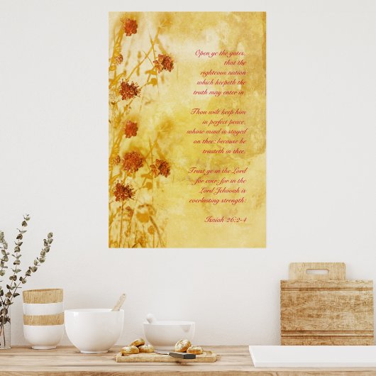Isaiah 26: 2-4 poster (Keuken)