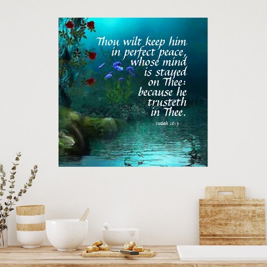 Isaiah 26:3 poster (Keuken)