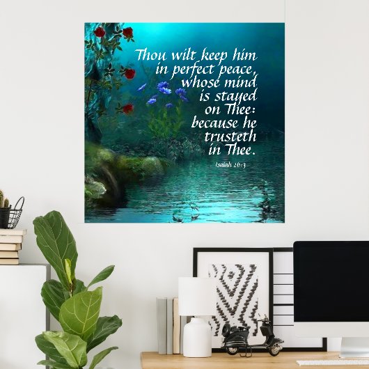 Isaiah 26:3 poster (Thuiskantoor)