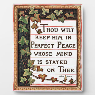 Isaiah 26:3 Victoriaans Scripture Plaque Fotoplaat
