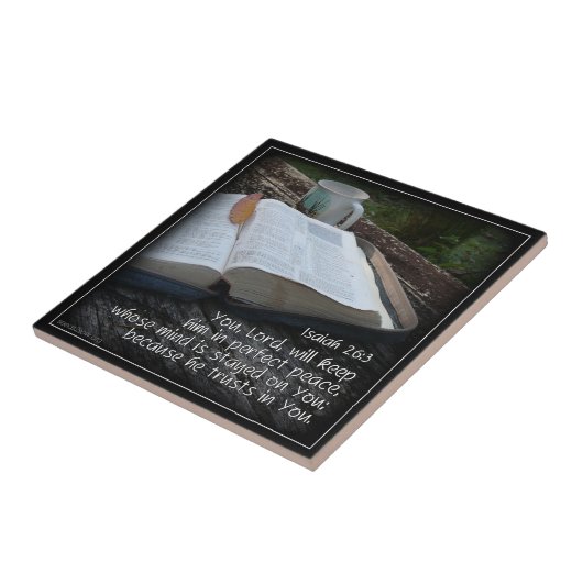 Isaiah 26v3 - Perfecte vrede - Bijbel Tegeltje (Zijkant)