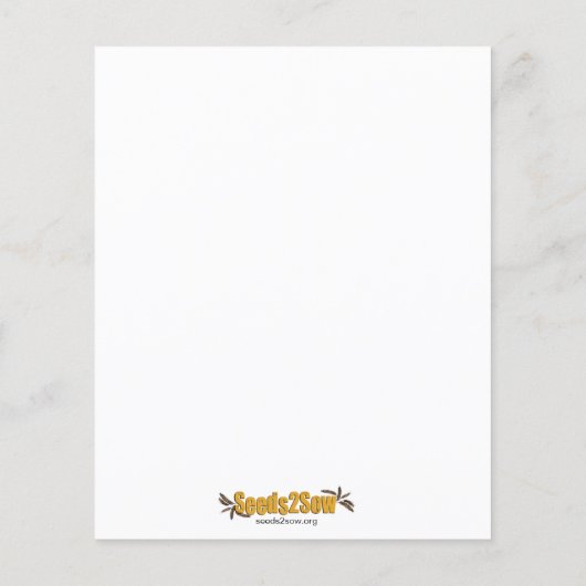 Isaiah 26v3 - Perfecte vrede - Bloem Flyer (Achterkant)