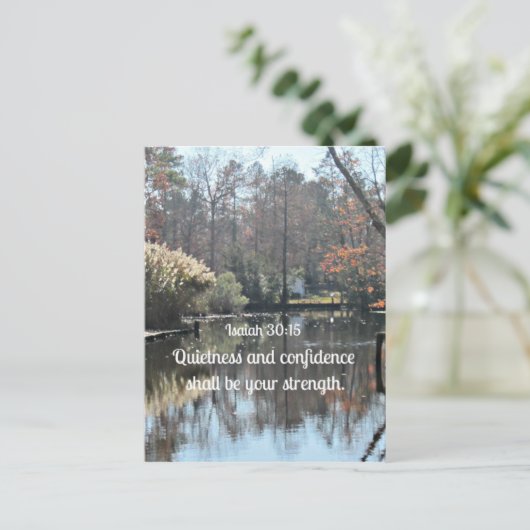 Isaiah 30:15 De rust en het vertrouwen zijn Briefkaart (Staand voorkant)