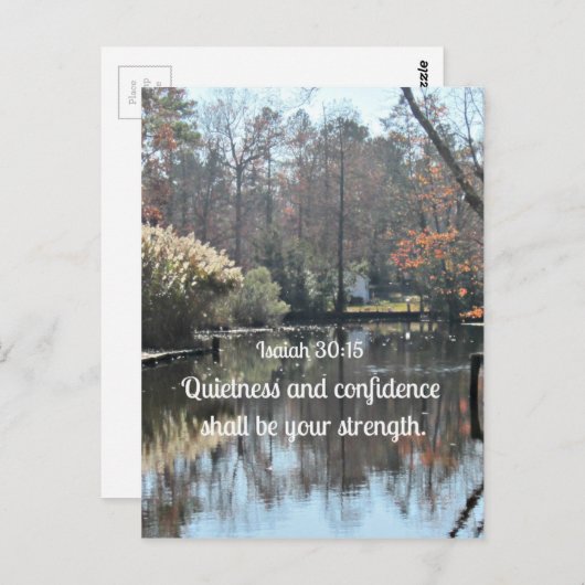 Isaiah 30:15 De rust en het vertrouwen zijn Briefkaart (Voorkant / Achterkant)