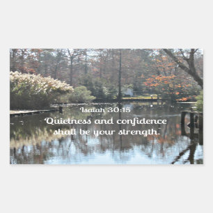 Isaiah 30:15 De rust en het vertrouwen zijn Rechthoekige Sticker