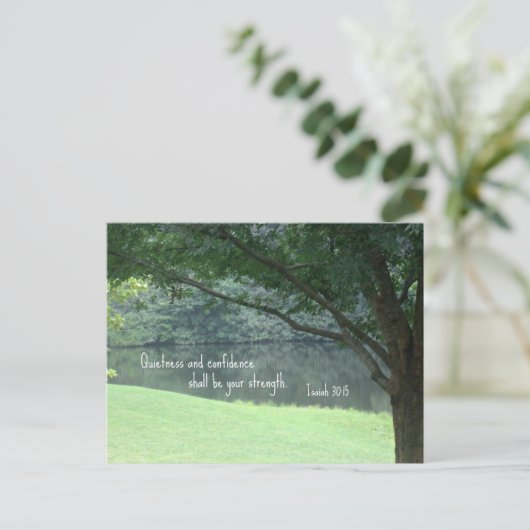 Isaiah 30:15 De rust en het vertrouwen zullen.... Briefkaart (Staand voorkant)