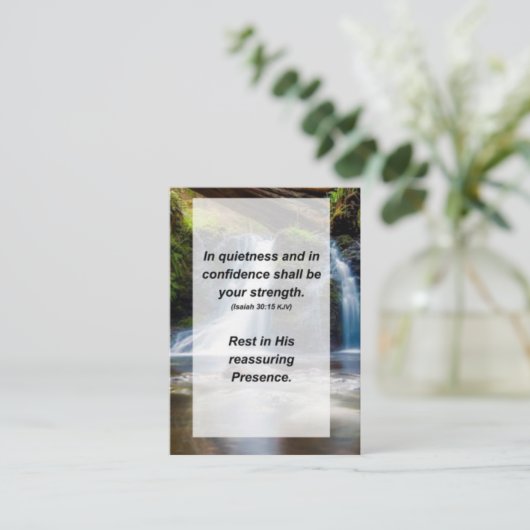 Isaiah 30:15 In rust en vertrouwen moet Informatiekaartje (Staand voorkant)