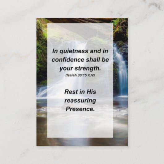 Isaiah 30:15 In rust en vertrouwen moet Informatiekaartje (Voorkant)