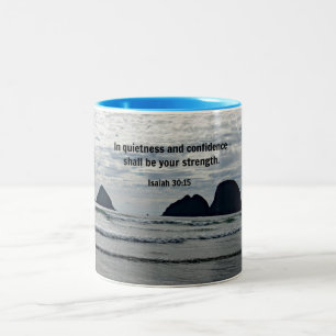Isaiah 30:15 In rust en vertrouwen moet Tweekleurige Koffiemok