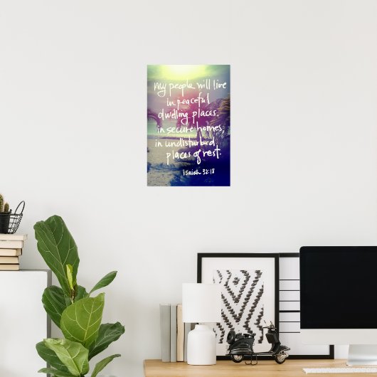 Isaiah 32:18 Poster (Thuiskantoor)