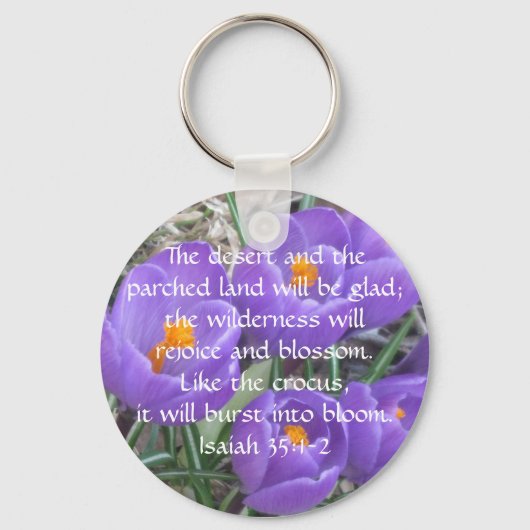 Isaiah 35:1-2 ~ The Crocus Sleutelhanger (Voorkant)