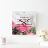 Isaiah 35:1 - de woestijn is blij en bloesem vierkante klok (Huis)