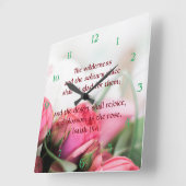 Isaiah 35:1 - de woestijn is blij en bloesem vierkante klok (Hoek)