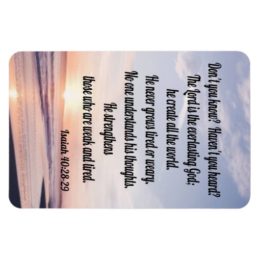 Isaiah 40:28-29 magneet (Horizontaal)