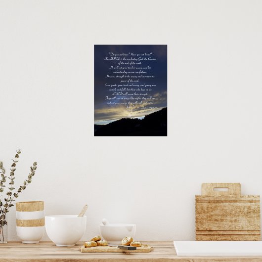 Isaiah 40;28-31 | Inspirational Poster (Keuken)