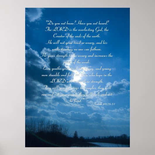 Isaiah 40;28-31 - Inspirerend Poster (Voorkant)