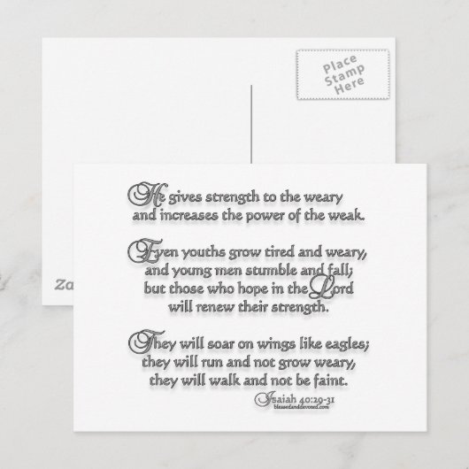 Isaiah 40:29-31 briefkaart (Voorkant / Achterkant)