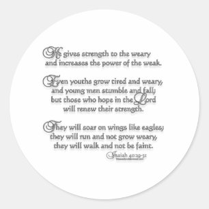 Isaiah 40:29-31 ronde sticker