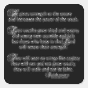Isaiah 40:29-31 vierkante sticker