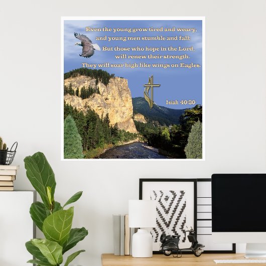 Isaiah 40:30-31 poster (Thuiskantoor)
