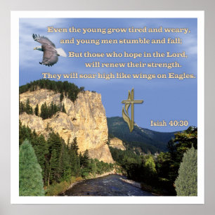 Isaiah 40:30-31 poster