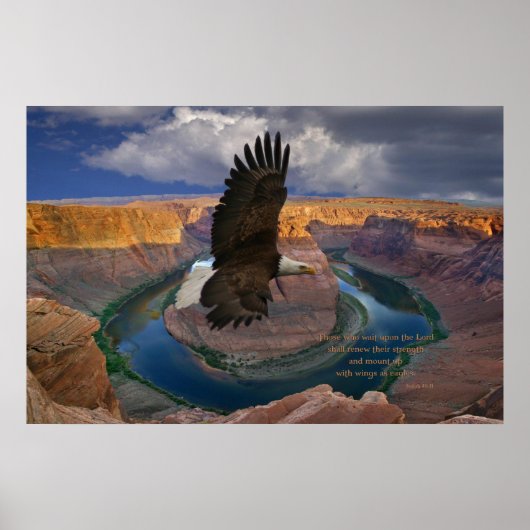 Isaiah 40:31 Afdrukken van scripts Poster (Voorkant)