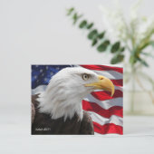 Isaiah 40:31 Amerikaanse vlag op Eagle Wings Briefkaart (Staand voorkant)