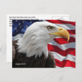 Isaiah 40:31 Amerikaanse vlag op Eagle Wings Briefkaart (Voorkant / Achterkant)