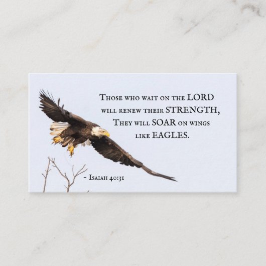Isaiah 40:31 Bald Eagle Christelijke Bijbelverse Visitekaartje (Voorkant)