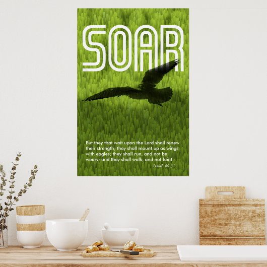 Isaiah 40:31 Bijbel Verse Eagle Poster (Keuken)