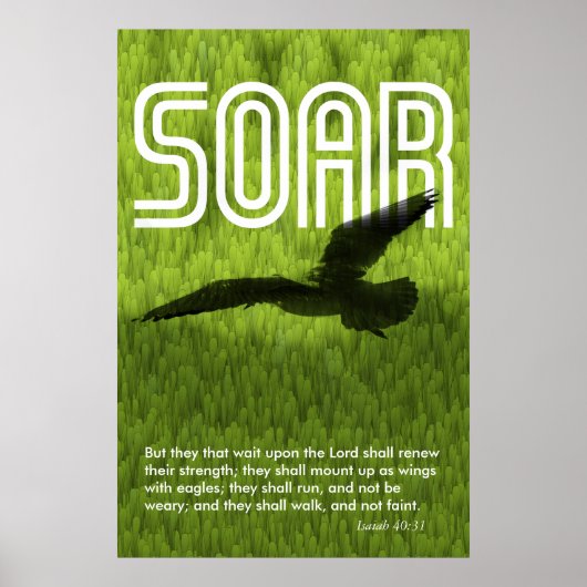 Isaiah 40:31 Bijbel Verse Eagle Poster (Voorkant)