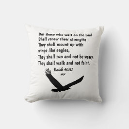 Isaiah 40:31 Bijbelversie-scripts Kussen